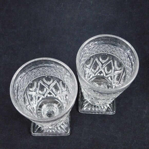 Set Of 2 Imperial Cape Cod Clear Square Footed Tumbler Glasses Vintage 5.5 Tea - Picture 10 of 12